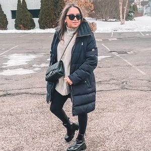 MICHAEL KORS QUILTED DOWN COAT W/HOODIE SZ LG